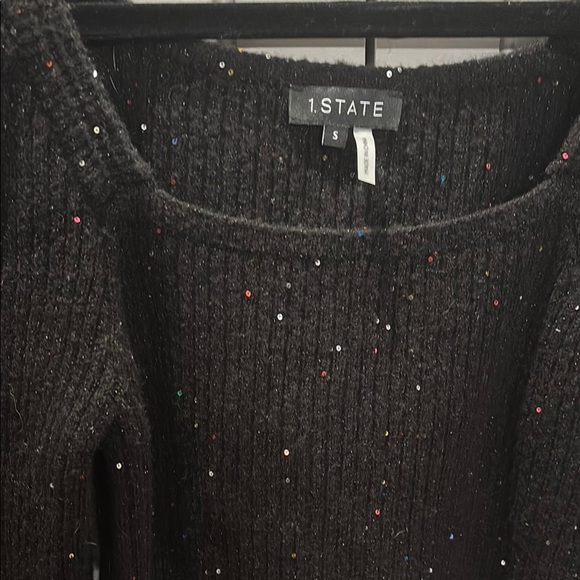 1.STATE Black Sweater with Sparkle Accents sm - Picture 2 of 5